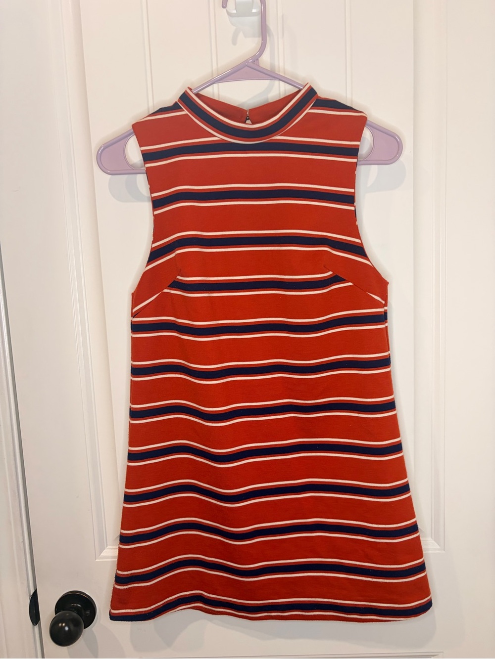 Cooperative Red Striped Sleeveless Midi Dress